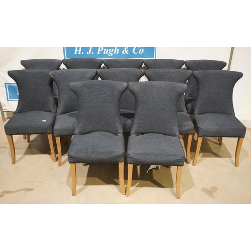 4 - Set of 12 modern upholstered dining chairs A/F. Badged S/A Home Fashion