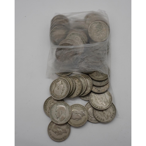 547 - Quantity of George VI two shilling coins dated 1941, approx 620g