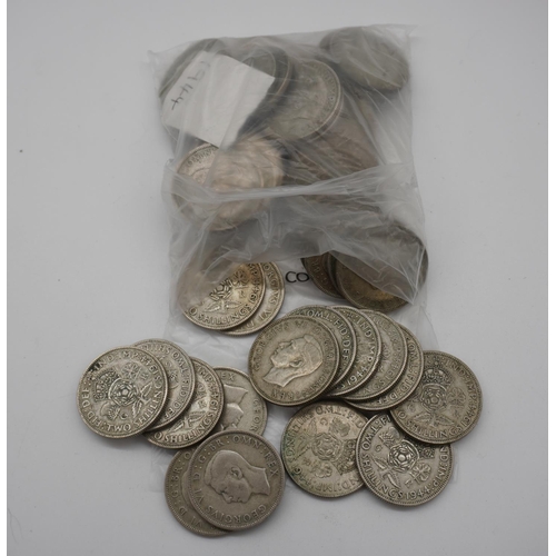 548 - Quantity of George VI two shilling coins dated 1944, approx 590g