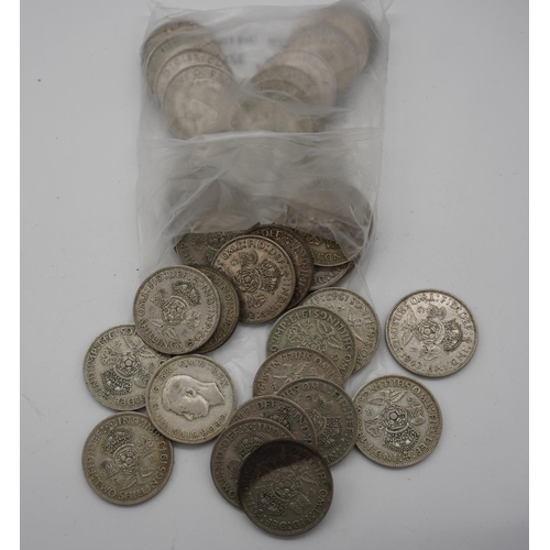 550 - Quantity of George VI two shilling coins dated 1943, approx 425g