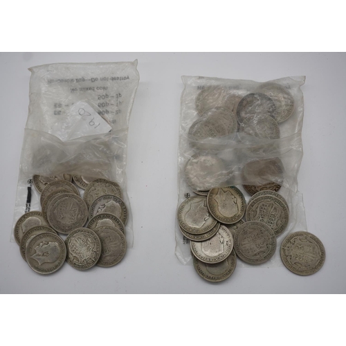 555 - Quantity of George V half crown coins dated 1920-21, approx 660g