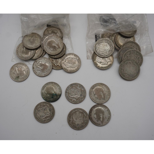 556 - Quantity of George V half crown coins dated 1922-26, approx 440g