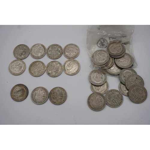 558 - Quantity of George V half crown coins dated 1930-32, approx 420g