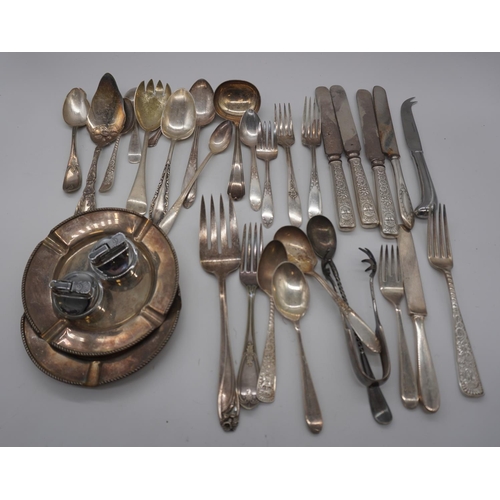 610 - Quantity of silver plate and other cutlery