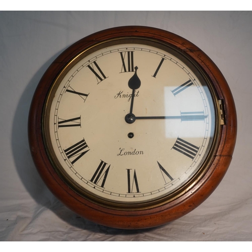 649 - Victorian fusee dial wall clock in mahogany case by Knight, London