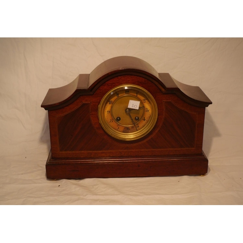650 - German HAC crossed arrows large striking mantle clock with brass face. Works well with key but missi... 