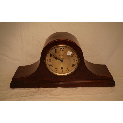 654 - 8 Day WE Gray of Oxford Street, London wooden Napoleon Hat Westminster chime mantle clock