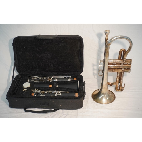 656 - Besson FB New Standard cornet and Lindo clarinet in case