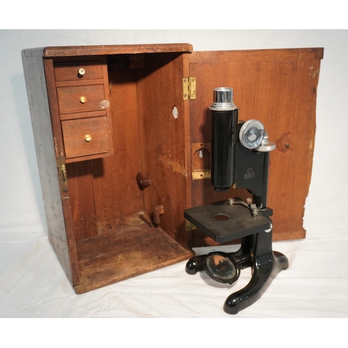 663 - Old microscope in wooden case by beck, London