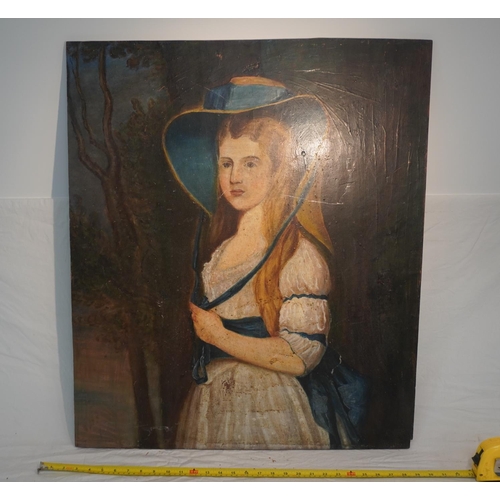 674 - Oil on board portrait on the Hon Maria Carleton by Romney C.1787 32x27