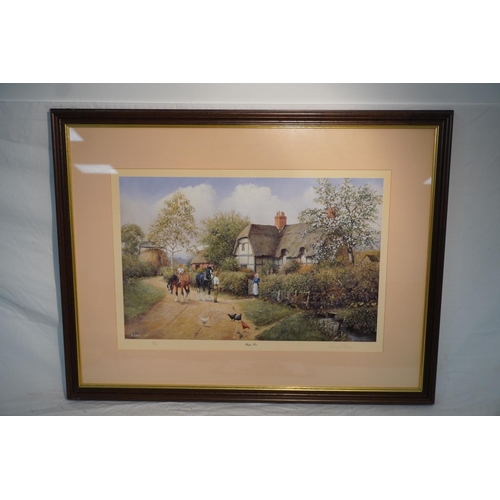 690 - Framed print- Tillington Farm by Richard Simm. Limited Edition 416/850, signed by the artist