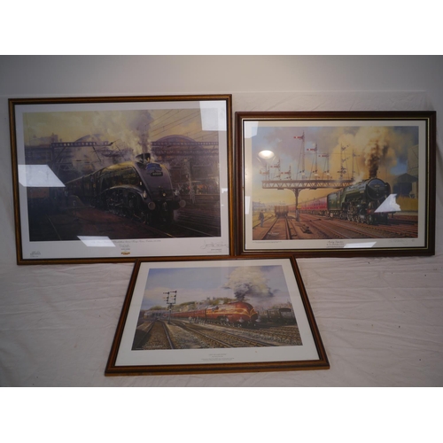 695 - 3 Framed railway prints by Eric Bottomley, John Cameron and Chris Woods