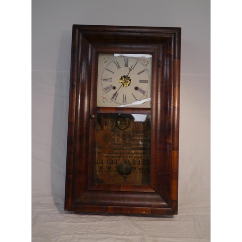 698 - Improved thirty hour brass clock by E.N. Welch