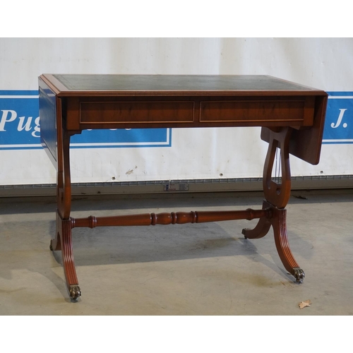 73 - Reproduction sofa table with leather top 38