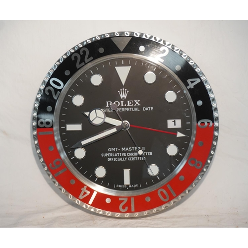 762 - Modern replica wall clock with Rolex design and Quartz movement