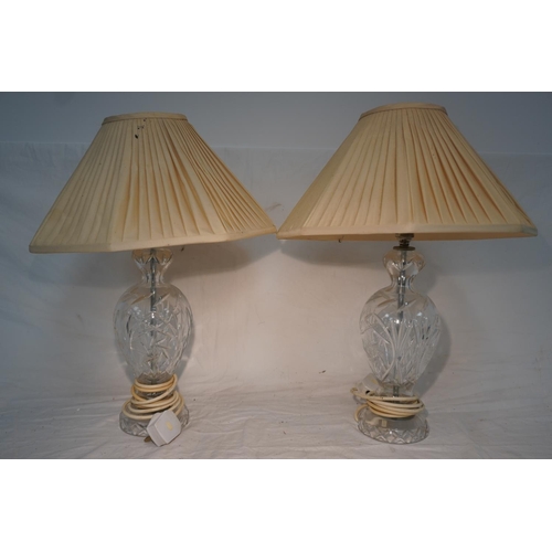 766 - Pair of cut glass table lamps
