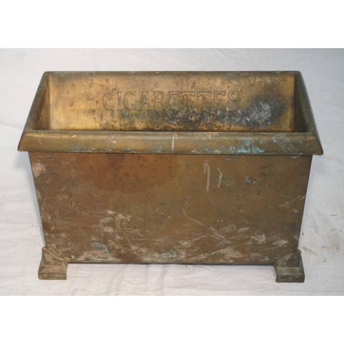 773 - Old brass cigarette ash bin 15x10x7 1/2