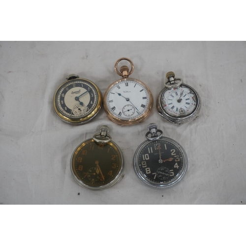 837 - 5 - Assorted pocket watches inc Railway Special