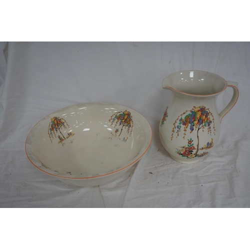 844 - Burleigh art deco jug and bowl set