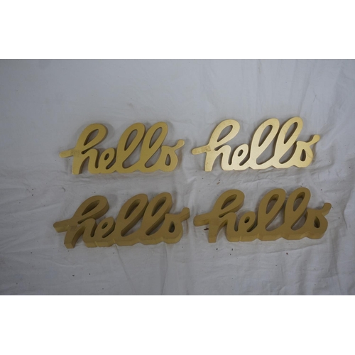 845 - 4 - Wooden hello signs