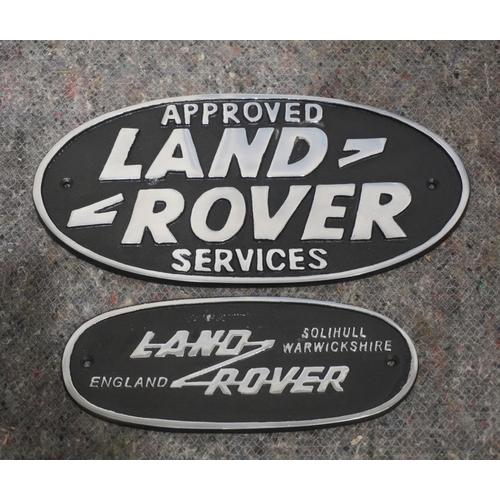 872 - 2 Land Rover plaques 11 and 8 1/2