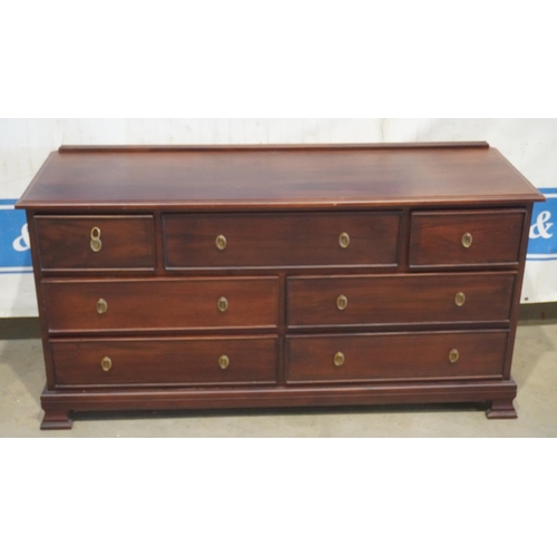 420 - Reproduction mahogany chest of 2 short & 5 long drawers 59