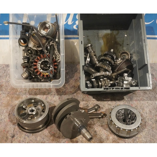 141 - 2 Boxes of Honda Deville NTV 650 engine parts