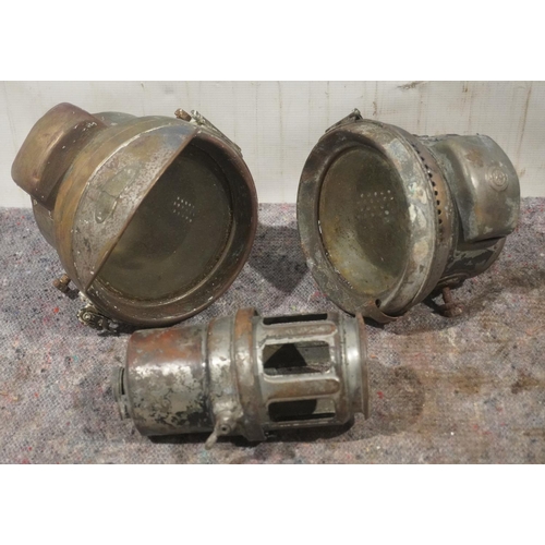 155 - Early Lucas and P&H acetylene headlamps
