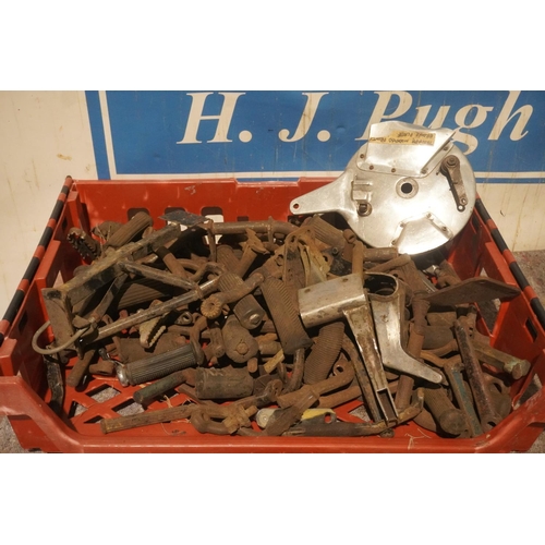 249 - Box of assorted British footpegs