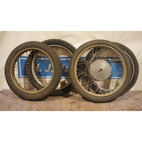 309 - 3 Motorcycle rims with good tyres