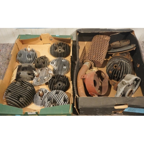 318 - Quantity of autojumble including 10 cylinder heads with good fins