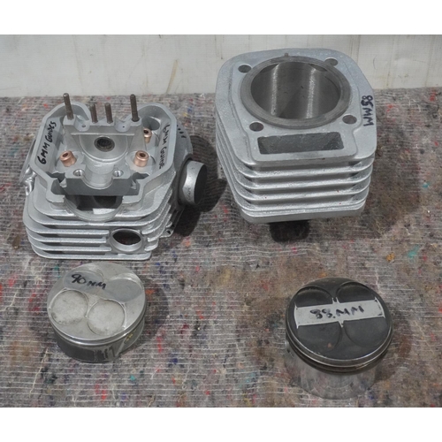 339 - Jawa 897/898 speedway/grasstrack/longtrack used engine spares, head, barrel, pistons, 85mm, 88mm and... 