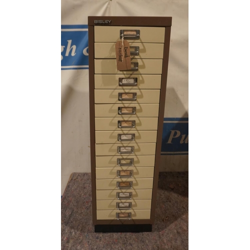 340 - 15 Drawer Bisley metal accessories cabinet