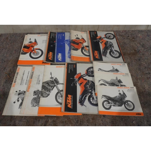 353 - Selection of KTM owners manuals/spare parts books