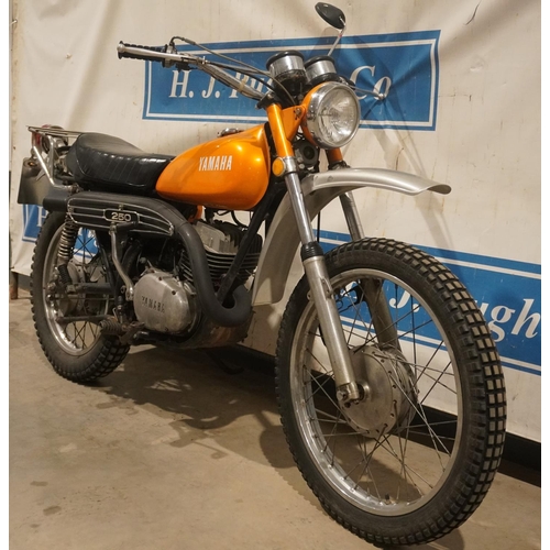 614 - Yamaha DT250 motorcycle. 1972. Matching engine and frame numbers, 9233miles showing. This bike has b... 