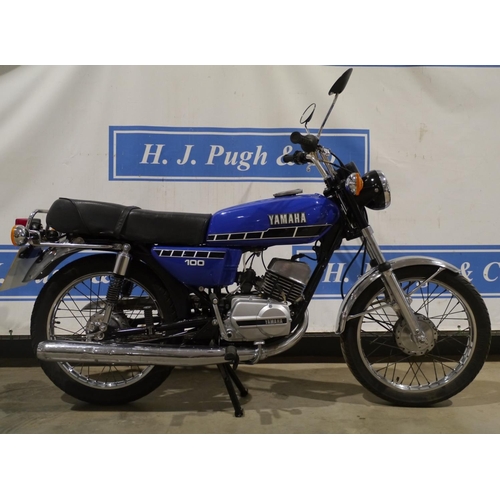 634 - Yamaha RS100 motorcycle. 1979. MOT til March 2022. c/w full history. Reg MYA7 06V. V5, key
