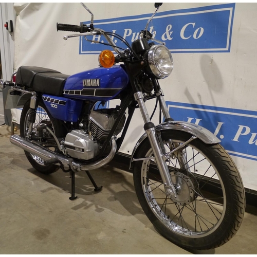 634 - Yamaha RS100 motorcycle. 1979. MOT til March 2022. c/w full history. Reg MYA7 06V. V5, key