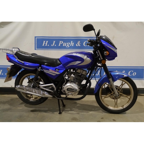 637 - Sukido Patriot SK125-5 motorcycle. 2010. MOT til March 2022 Reg. PIL 6693. V5, key