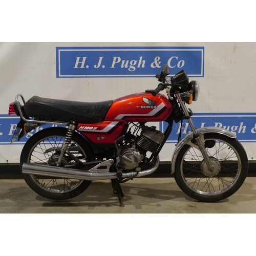 640 - Honda H100S-J motorcycle. 1992. 98cc Frame no. HA045202652. Reg. J684 NAV. V5, key