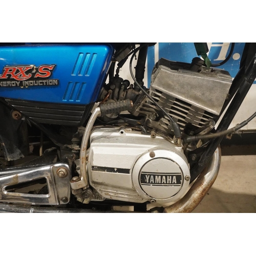 677 - Yamaha RXS 100 motorcycle. 1991, 98cc. Good project. Reg. J589 SJW. V5, key
