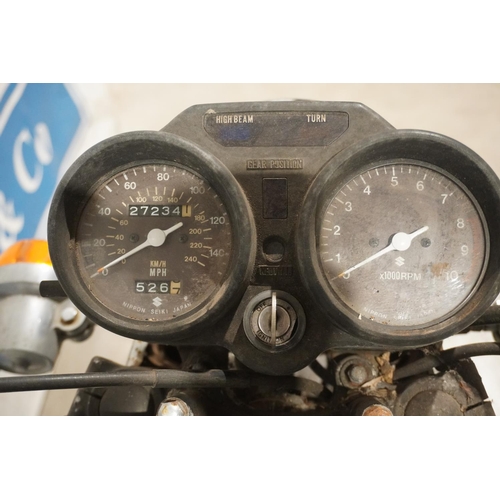 686 - Suzuki GT380 motorcycle. 1977. Barn find ready for restoration. UK bike, engine turns over. Barn fin... 