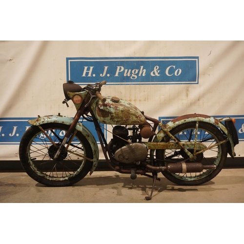 707 - Bown 122cc two stroke Tourist Trophy motorcycle. 1953. Turns over with good compression. Reg. RHU 24... 