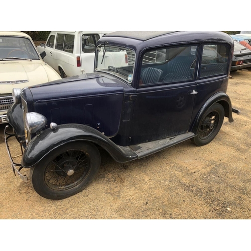 748 - Austin 7 Ruby 2 door, 885cc, 1936. Chassis no. 240373, Engine no. M241187. Blue leather interior. St... 