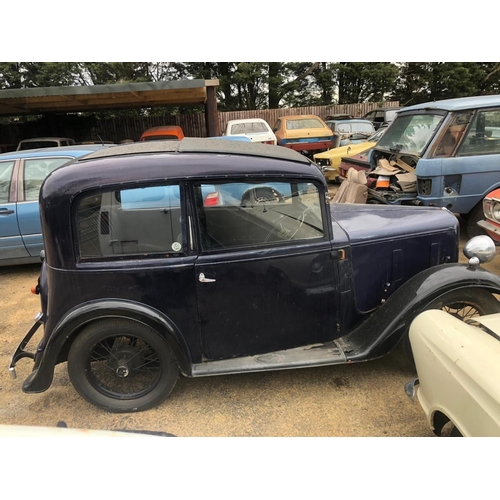 748 - Austin 7 Ruby 2 door, 885cc, 1936. Chassis no. 240373, Engine no. M241187. Blue leather interior. St... 