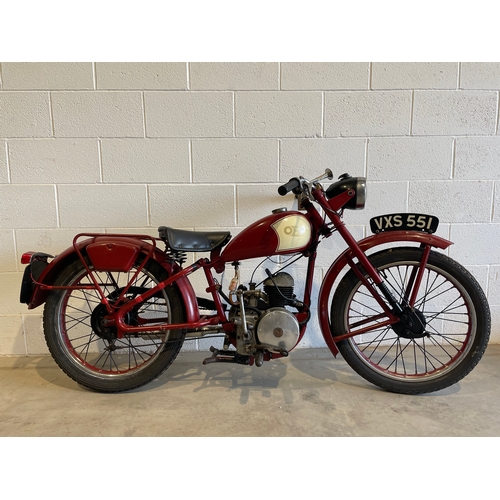 619A - OEC Atlanta (Osborn engineering Co)  motorcycle. 1950, 122cc. Very rare, desirable bike. Reg. VXS 55... 