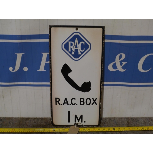 113 - Enamel sign- RAC Phone Box 20x10