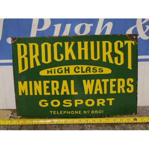 119 - Enamel sign- Brockhurst Mineral Waters 12x18