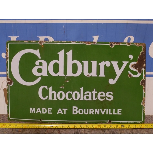 122 - Enamel sign- Cadburys Chocolates 14x24