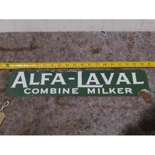 124 - Double sided enamel sign- Alfa Laval 4x18