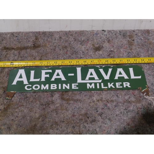 124 - Double sided enamel sign- Alfa Laval 4x18